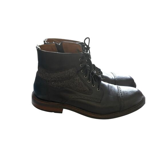 Johnson & Murphy Men's 13 M Ankle Boots Black Leather Lace UP - Picture 1 of 8